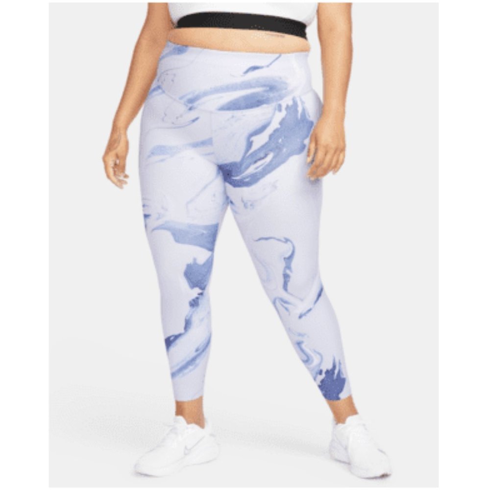 $100 Nike One Luxe Aurora Mid-Rise 7/8 Marbled Leggings